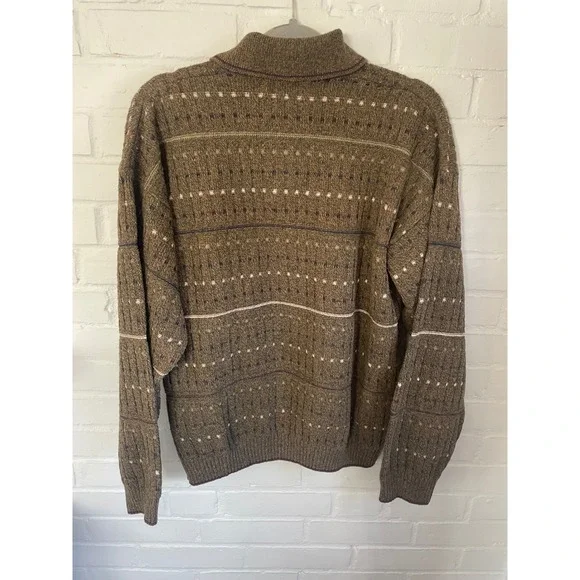 Vintage 90s Liberty Sweaters NWT Men's Small Loden Green Knit Polo Made in USA - Picture 3 of 8